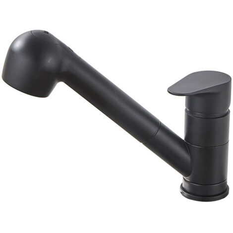 Robinet de cuisine avec douchette extractible, robinet d'évier, noir (1/2)