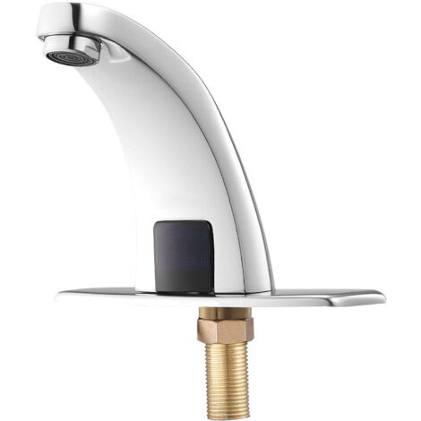 Robinet de salle de bain tactile avec capteur de mouvement, robinet sanitaire automatique avec couvercle, eau chaude et froide alimentée par batterie, compatible avec les tuyaux de 9/16 pouces, finiti (1/2)