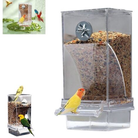 Lot de 1 - Mangeoire automatique pour oiseaux - Mangeoire automatique pour cages - Mangeoire automatique pour perroquets - Convient aux perroquets de petite et moyenne taille - Accessoires pour cages 