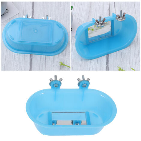 Baignoire automatique avec douche pour oiseaux, bain pour perroquets avec miroir. (1/5)