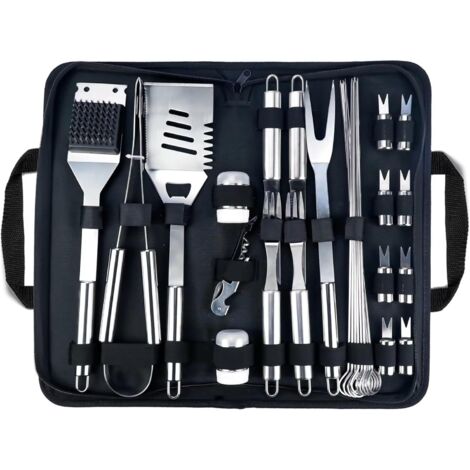 Ensemble d'outils pour barbecue - Ensemble d'outils pliables pour barbecue de 29 pièces (1/4)