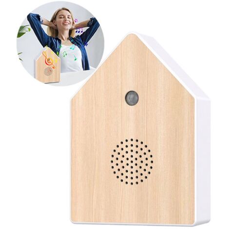 Nichoir sonore pour oiseaux - Nichoir avec détecteur de mouvement et volume réglable - 11 x 3,5 x 15,2 cm - Idéal pour les toilettes, la salle de bain, le couloir ou le bureau - Cadeau parfait pour fe (1/4)