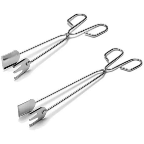 Pince à bûches de camping en 2 pièces (26 cm), outil durable pour ramasser les bûches lors d'un barbecue en plein air (1/3)