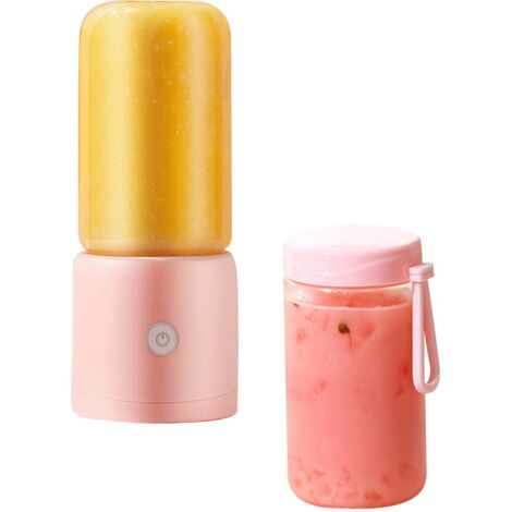 Presse-agrumes, extracteur de smoothies et de jus de fruits, rechargeable par USB, avec 6 lames, mixeur portatif, idéal pour le sport, les voyages et les activités de plein air. (1/4)