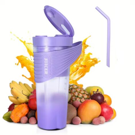 Mixeur portable, mixeur à smoothies et milkshakes, mixeur personnel rechargeable, mini mixeur avec quatre lames ultra-tranchantes (1/3)