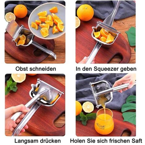 Presse-citron en acier inoxydable, presse-agrumes, presse-agrumes manuel, presse-agrumes manuel robuste (1/3)