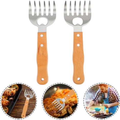 Fourchette à viande 2 pièces, outil de grillade en forme de griffe, parfait pour les fêtes (1/4)