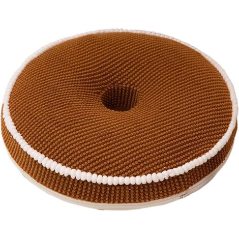Coussin uni pour canapé, coussin pour fenêtre en baie, coussin pour chaise de bureau, coussin pour banc, coussin moelleux, coussin rond - couleur café (1/4)