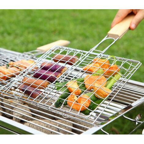 Panier de cuisson pliable en acier inoxydable pour barbecue, accessoire de barbecue pour la maison - 25 cm (1/5)