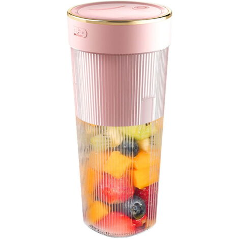 Extracteur de jus électrique à six lames pour la maison et le sport, blender portable pour smoothies et fruits, mini-bouteille de 300 ml et 50 W, gobelet mélangeur de 1200 mAh, rechargeable par USB, 1 (1/5)