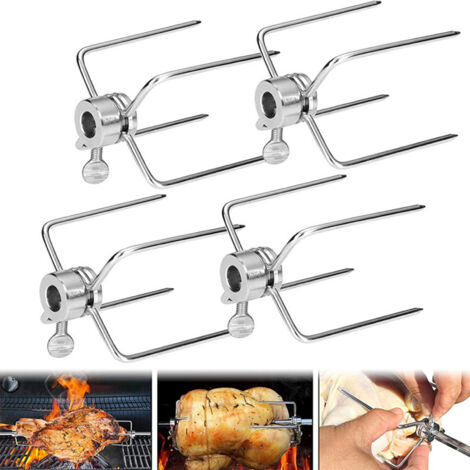 Fourchettes à barbecue en acier inoxydable (4 pièces) pour griller la viande en extérieur (1/5)