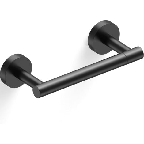 Porte-papier toilette rotatif à double colonne en acier inoxydable SUS304 noir mat, fixation murale, adapté aux salles de bains commerciales et aux camping-cars. (1/5)