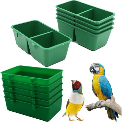 Ensemble de 10 pièces comprenant une baignoire, un bain pour oiseaux, une mangeoire et un bol pour la nourriture des oiseaux, convenant aux oiseaux, lapins, poules, canards, etc. (1/5)