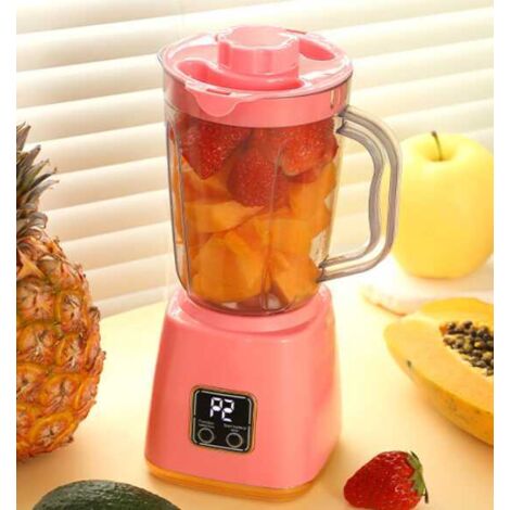 Extracteur de jus entièrement automatique pour la maison, robot de cuisine portable et mixeur, extracteur de jus électrique, pour un usage quotidien et le mixage (rose). (1/4)