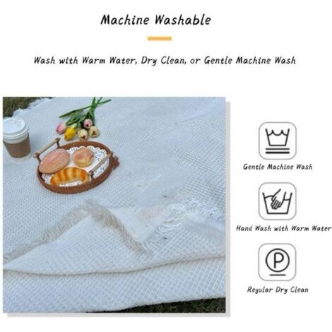 Couverture de pique-nique - Panier de pique-nique - Couverture de pique-nique intérieure/extérieure - Portable et pliable - Grand tapis idéal pour la plage, le camping, la randonnée, la pelouse et les
