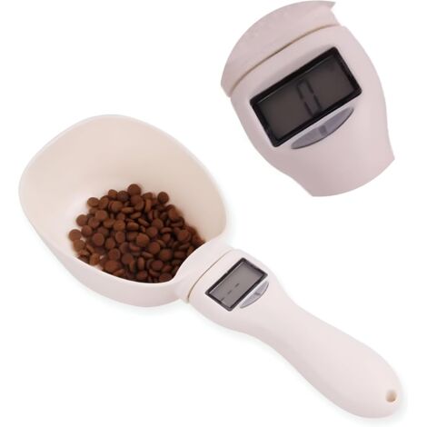 Cuillère doseuse pour aliments pour animaux  Cuillère doseuse comestible avec graduation intégrée et 1 pile bouton incluse (1/4)