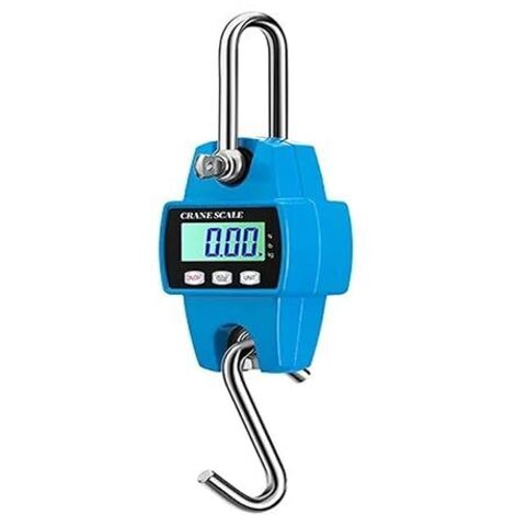Balance numérique pour grue, boîtier en aluminium moulé, mini-balance portative de 300 kg avec crochet, idéale pour les activités de plein air comme l'agriculture, la chasse et la pêche (bleue, 300 kg (1/5)