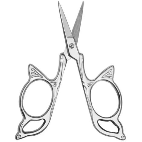 Ensemble de 4 ciseaux brodés en acier inoxydable, outils de couture et de confection, ciseaux papillon. (1/5)