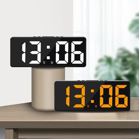 Réveil numérique, affichage multifonction de la température, commande vocale, fonction Ne pas déranger, horloge LED de bureau, usage domestique - vert (1/3)