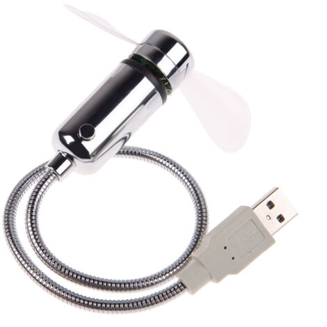 Mini ventilateur LED avec horloge, alimentation USB, affichage de l'heure en temps réel et fonction de refroidissement clignotante. (1/3)