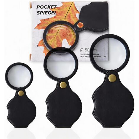 Ce lot de 3 loupes de poche offre un grossissement de 10x, idéal pour lire les petits caractères. Adapté aux seniors et aux amateurs, cet ensemble de lentilles optiques légères est parfait pour cet us (1/5)
