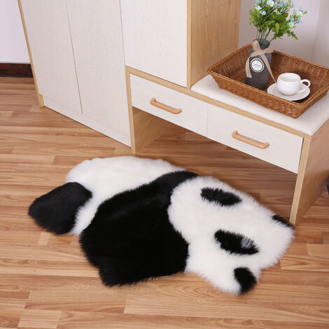 Tapis en polyester à motif panda, idéal pour une chambre, un bureau ou une entrée tapis en peluche lavable, 6090 cm. (1/5)