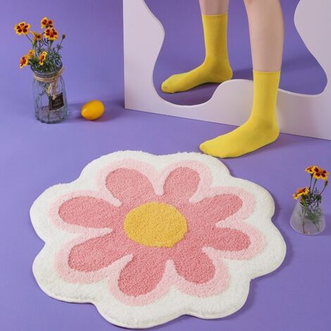 Tapis miniature en imitation cachemire à motif floral, idéal pour la décoration de la maison et du salon, antidérapant - Rose (1/5)