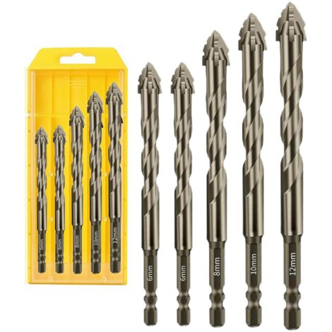 Forets à queue hexagonale à verrouillage rapide et forets à tige autobloquante, compatibles avec les adaptateurs de mandrin pour perceuses à tige et les outils électriques, 60 mm (1/3)