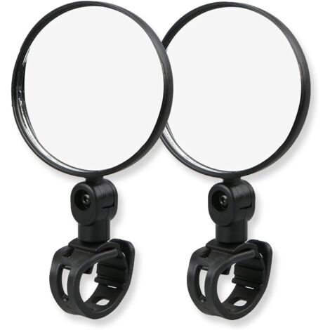 Rétroviseurs pour vélos et trottinettes électriques, ensemble de 2 pièces, rétroviseurs convexes rotatifs à 360° montés sur guidon (15-35 mm).