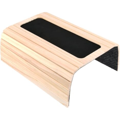 Plateau d'accoudoir de canapé en bois, 34 x 43 cm, plateau antidérapant, peut contenir des tasses à café, livré avec une télécommande.