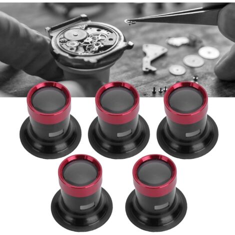 Un ensemble de 5 lentilles grossissantes en alliage d'aluminium (3X, 5X, 10X, 15X, 20X) convient pour grossir les lentilles des lunettes et montres mécaniques de précision fabriquées par les fabricant (1/5)