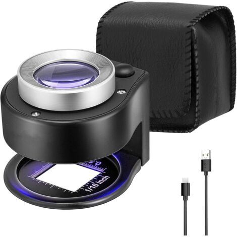 Loupe de bijouterie, loupe rechargeable USB 30x, loupe oculaire, loupe de couture, convient pour les textiles, les outils de bijouterie optique, les pièces de monnaie, les billets de banque et les tim (1/5)