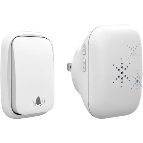 Sonnette extérieure sans fil, sans pile, étanche, sonnette de bienvenue intelligente pour la maison (1 bouton, 1 récepteur) (1/5)