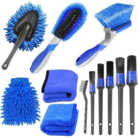 Kit de nettoyage auto, brosse pour jantes (12 pièces), outils de detailing auto