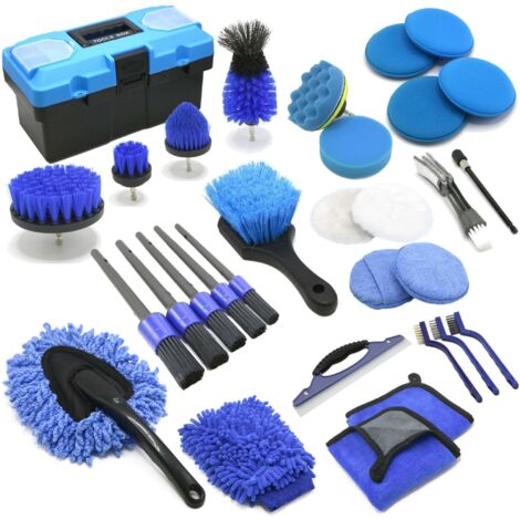 Kit de nettoyage de voiture avec 32 têtes de brosse pour perceuse électrique, ensemble de brosses de détail pour voiture