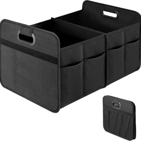 Sac organisateur de coffre de voiture simple mais luxueux, sac de rangement pliable à double compartiment, conception antidérapante. (1/4)