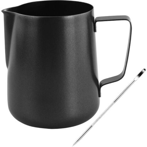Mousseur à lait 600 ml/20 oz avec revêtement en téflon (avec stylo à latte), mousseur à lait en acier inoxydable 304, buse vapeur pour expresso, accessoires pour machine à café, tasse à cappuccino (no (1/5)