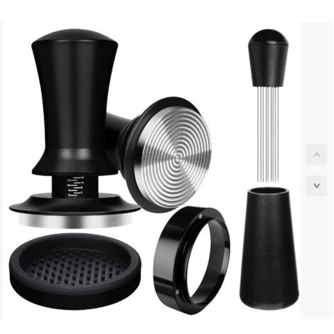 Kit d'accessoires pour machine à expresso 51 mm, comprenant un distributeur d'expresso, un tasseur calibré à ressort et un entonnoir doseur. (1/5)