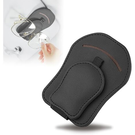 Montures de lunettes de voiture, montures de lunettes de voiture magnétiques en cuir, supports de lunettes de soleil de voiture, porte-tickets, supports de lunettes de soleil magnétiques pour voiture, (1/4)