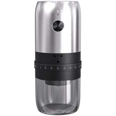 Moulin à café électrique portable - Compact et portable - Sans fil - 40 réglages de mouture - Rechargeable - Broyeur en céramique - Idéal pour les voyages, le camping et le bureau - B