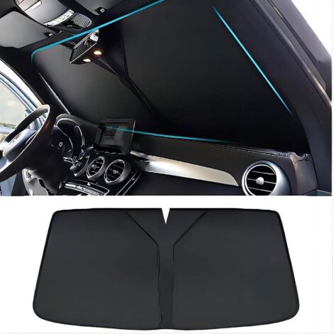 Pare-soleil de voiture, compatible avec Renault Clio V Life/Zen/Intens/RSLine 2019-2022 2023 2024, pare-soleil pliable pour la protection UV du pare-brise, noir.