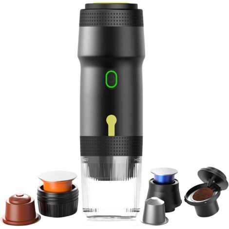 Machine à expresso portable, mini machine à café 3 en 1 avec batterie, compatible avec les capsules de café NS, machine à café de camping et de voyage, chauffage automatique et rapide. (1/5)