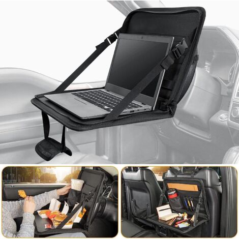 Table d'ordinateur portable 3 en 1 pour siège arrière de voiture, table de travail multifonctionnelle pour voiture