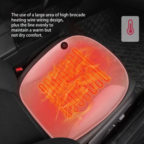Coussins chauffants pour sièges de voiture, coussins pour sièges de bureau, coussins chauffants électriques USB à poils courts pour l'hiver, réchauffez vos fesses (noir)