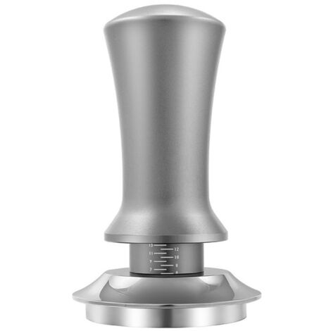 Tasseur à café - Tasseur manuel - Avec ressort de calibration - 100% plat (53 mm, argent) (1/5)
