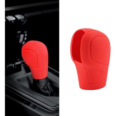 Housse de pommeau de levier de vitesse rouge, accessoire de protection pour pommeau de levier de vitesse, housse universelle en silicone pour pommeau de levier de vitesse automatique, convient à la pl (1/5)