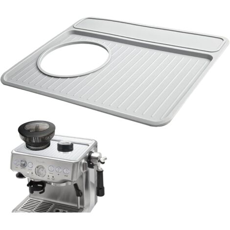 Tapis pour machine à café, tapis à expresso antidérapant en silicone résistant aux rayures, dessous de plat résistant à la chaleur (gris) (1/3)