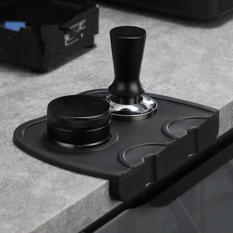Coussinet de tassage en silicone noir pour porte-filtre à café (1/3)