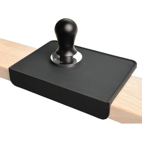 Tapis de tasseur pour espresso, tapis en silicone noir de qualité alimentaire, 20 x 15 cm, station de tassement du café, accessoire pour espresso, imperméable et résistant à la chaleur (noir). (1/5)
