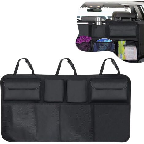 Sacs de rangement pour coffre de voiture, sacs de rangement suspendus de grande capacité avec sangles réglables, sacs de rangement de chargement étanches et pliables. (1/5)